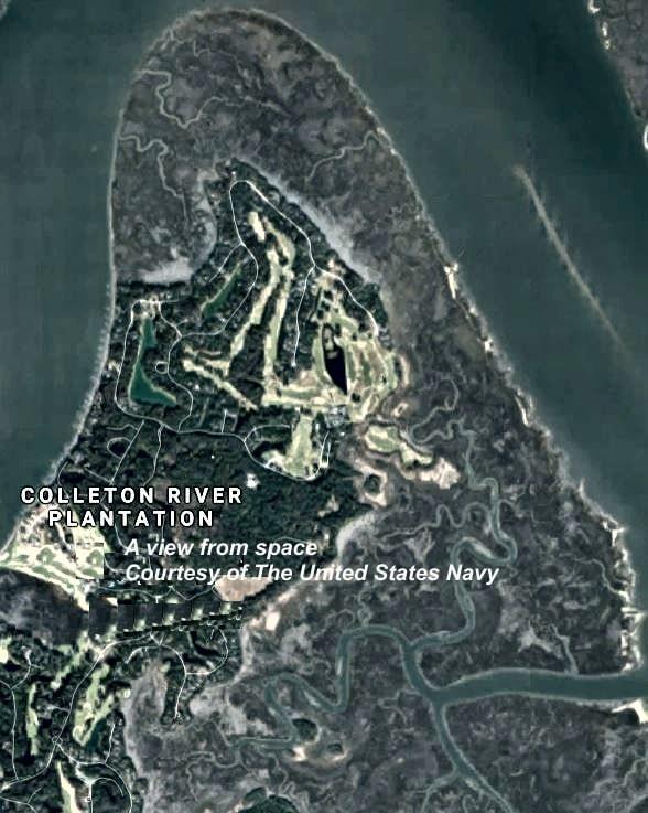 satellite image of colleton river, bluffton, sc